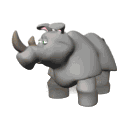 Gif animé rhinocéros regarde